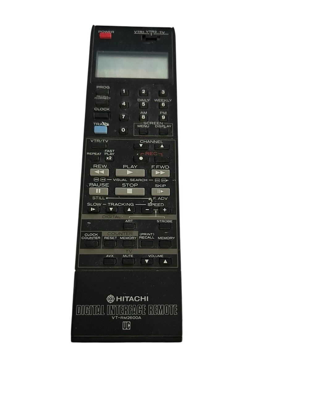 Hitachi Remote Control VT-RM2600A Digital Interface Remote w/Screen Rare HTF